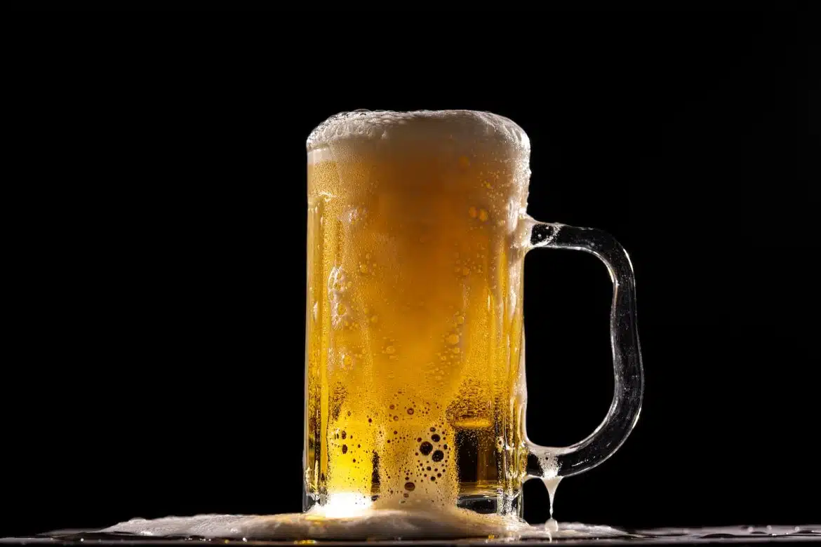 clear glass beer mug with beer