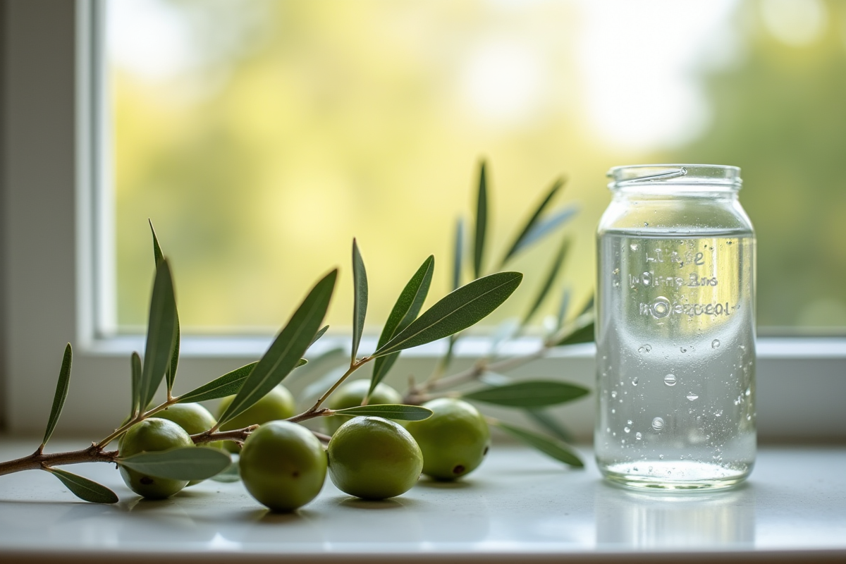 Gros plan d une branche d olive fraîche avec feuilles vertes