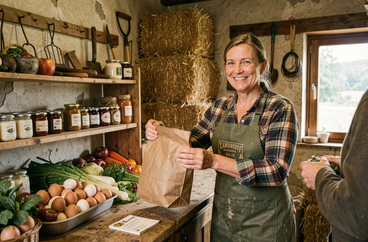 Boutique à la ferme La Ferme Bel Air à Landroff avec productrice locale et produits fermiers frais