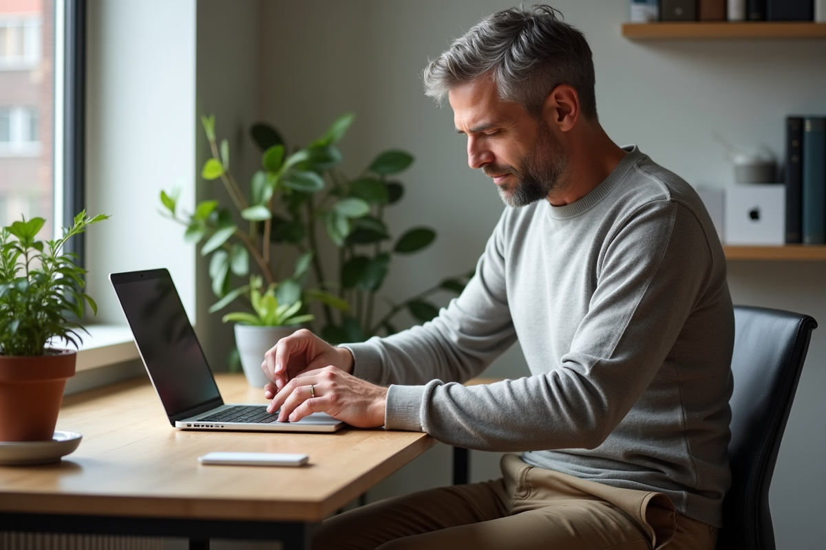 Homme inspectant les coutures d