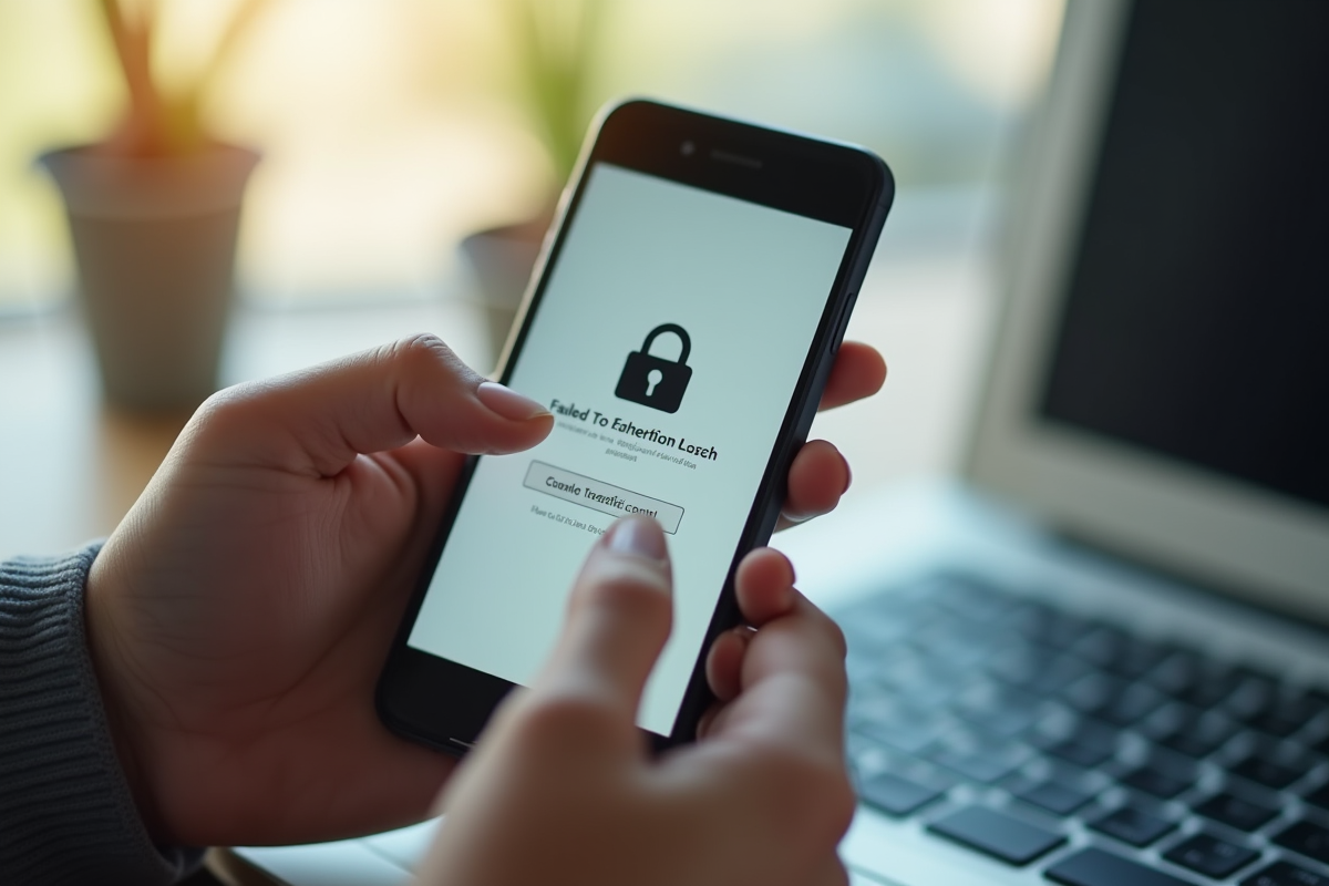 Main tenant un smartphone avec notification d